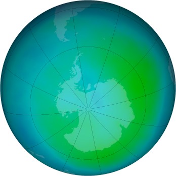 Antarctic ozone map for 2014-02